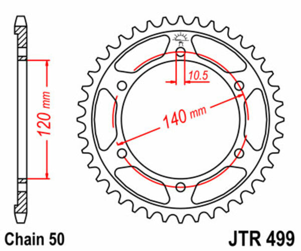 JT Sprock's Steel Standard bageste sprock 499 - 530 JTR499.40