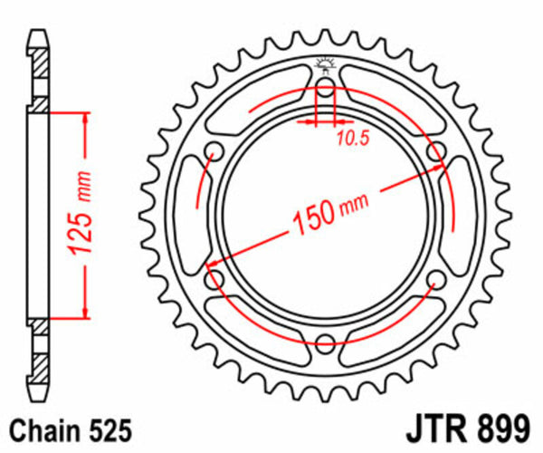 JT Sprock's Steel Standard bageste sprock 899 - 525 JTR899.42