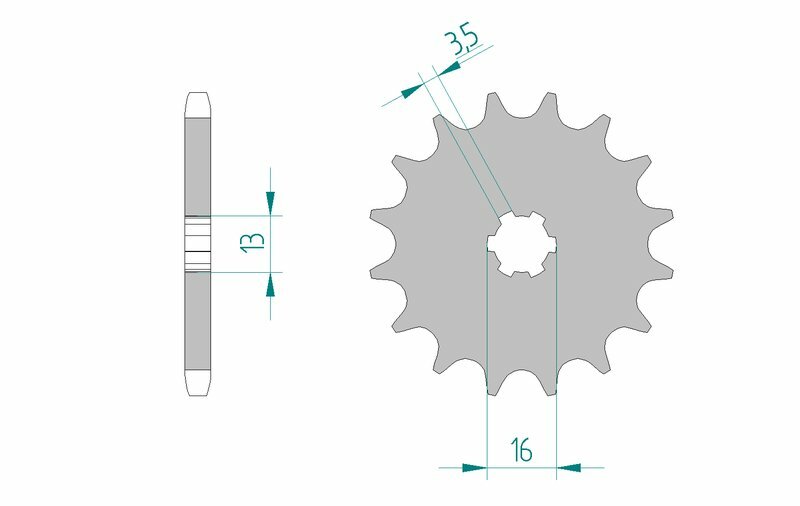 AFAM Steel Standard Front Sprock 22102 - 428