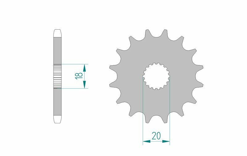 AFAM STEEL Standard Front Sprock 22200 - 428