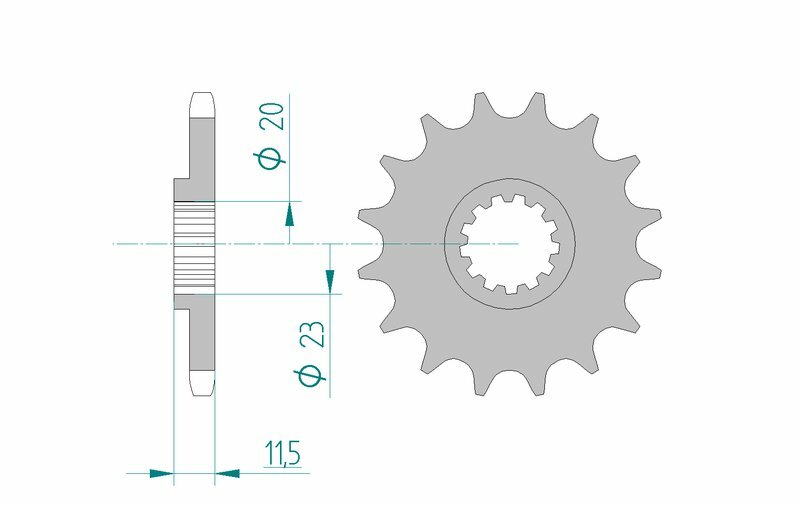 AFAM STEEL Standard Front Sprock 22201 - 428