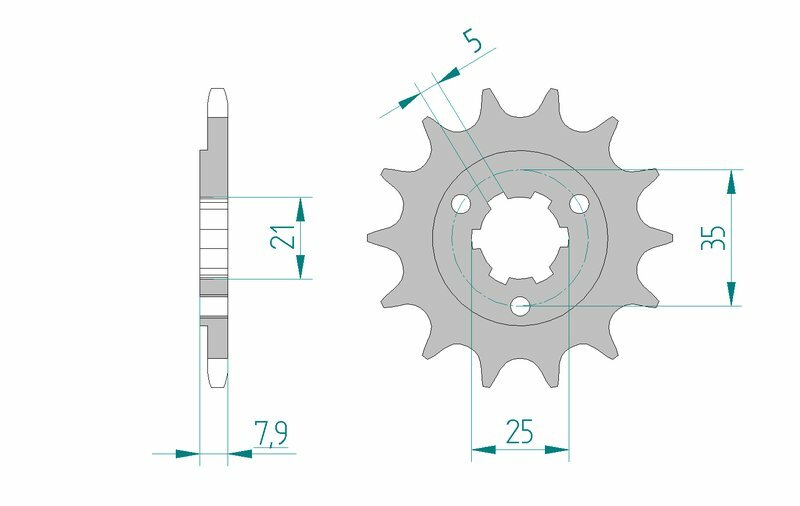 AFAM STEEL Standard Front Sprock 22503 - 520