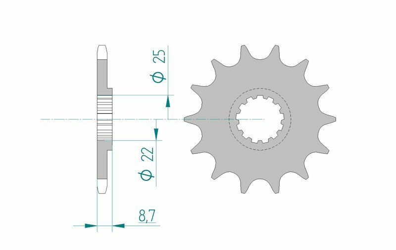 AFAM STEEL Standard Front Sprock 22505 - 520