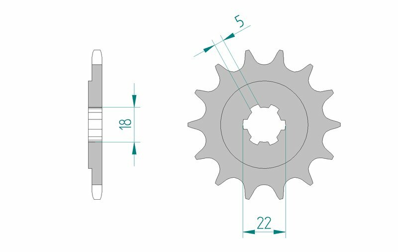 AFAM STEEL Standard Front Sprock 24201 - 520