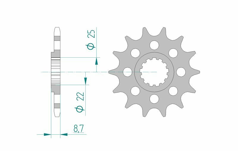 AFAM STEEL Standard Front Sprock 28402 - 520