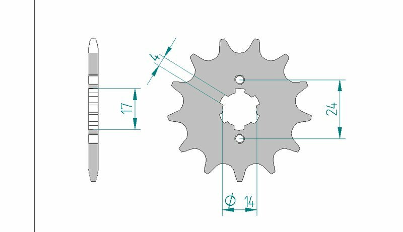 AFAM STEEL Standard Front Sprock 49102 - 420