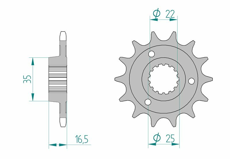 AFAM STEEL Standard Front Sprock 52613 - 525