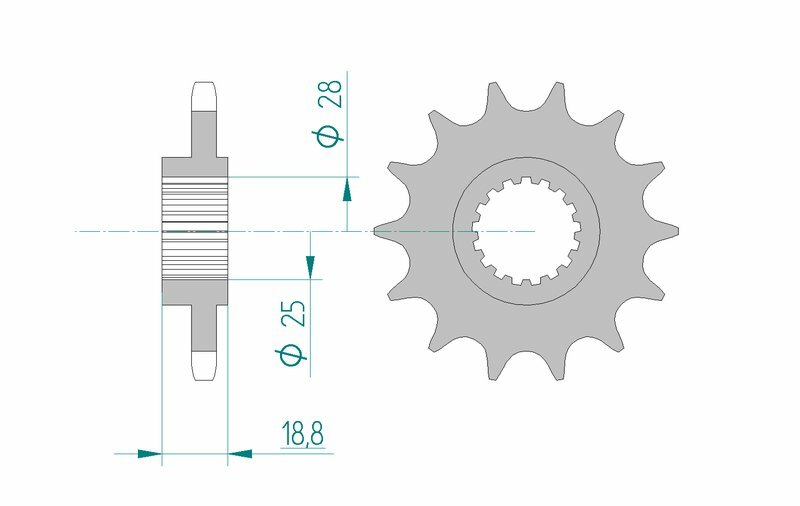 AFAM STEEL Standard Front Sprock 61600 - 525