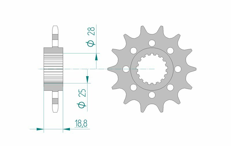 AFAM STEEL Standard Front Sprock 61601 - 520