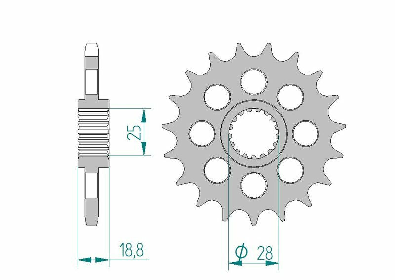 AFAM STEEL Standard Front Sprock 61602 - 525