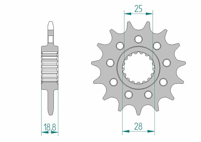 AFAM STEEL Standard Front Sprock 61802 - 520