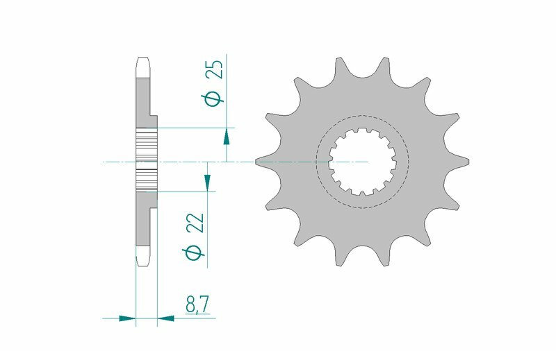 AFAM STEEL SELV -REANING FRONT SPROCK 73301 - 520