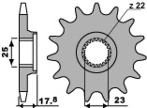 PBR Steel Standard Front Sprock 2096 - 520 2096 16 18NC
