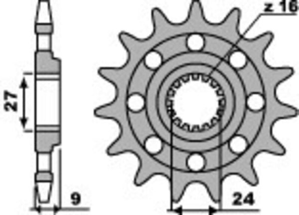 PBR STEEL Standard Front Sprock 2192 - 520 2192 17 18NC