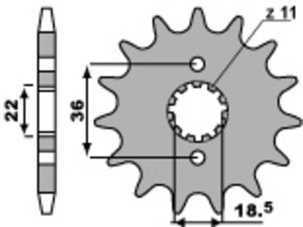 PBR STEEL Standard Front Sprock 2506 - 520 2506 13 18NC