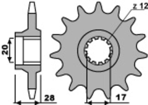 PBR STEEL Standard Front Sprock 556 - 520 556 15 18NC