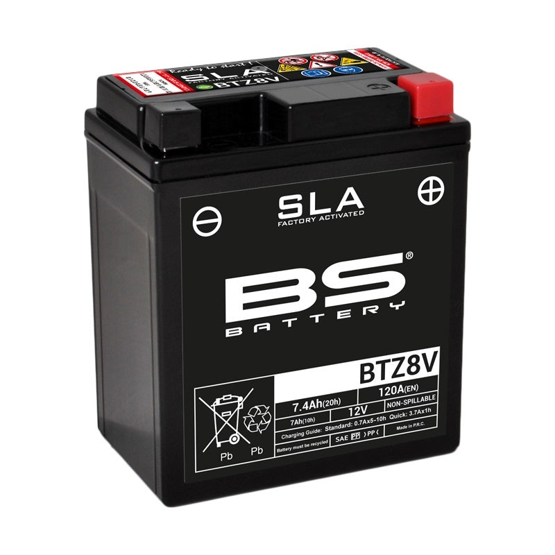 BS BATTERY SLA BATTERY MAINTENANCE FREE FACTORY ACTIVATED - BTZ8V