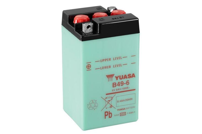 Yuasa conventional battery without acid packs - B49-6