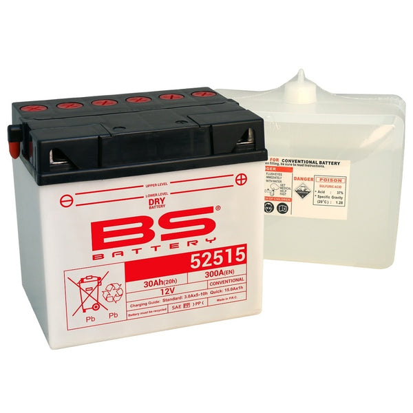 BS Battery Konventionelt Batteri med Syrepakke - 52515 (B60N30L-A) 