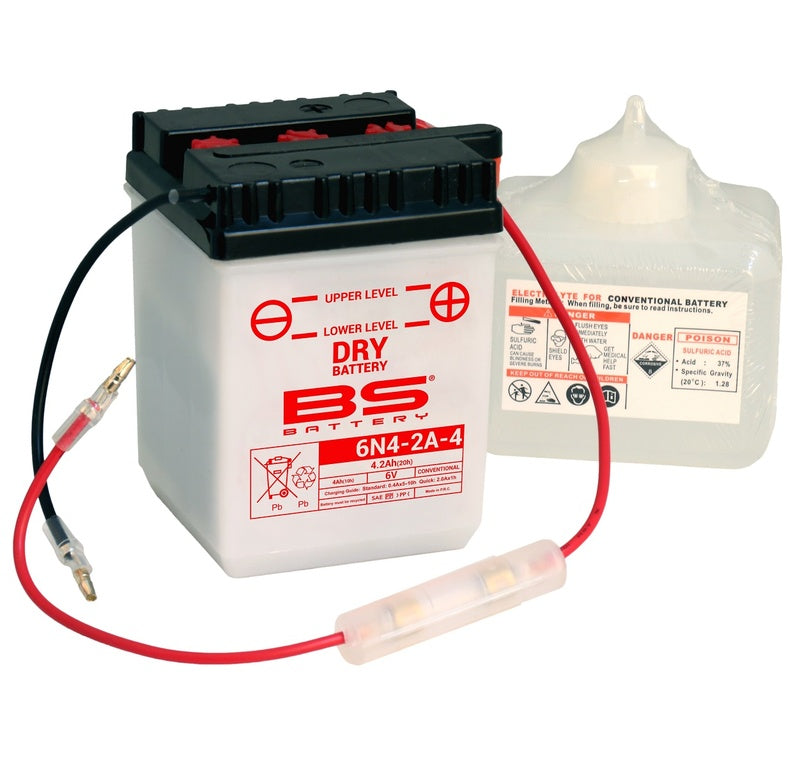 BS Batteri Batteri Konventionel med syrepakke-6N4-2A-4 (6V)