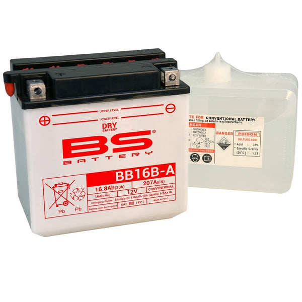 BS Battery High Performance Battery with Acid Pack - BB16B-A 