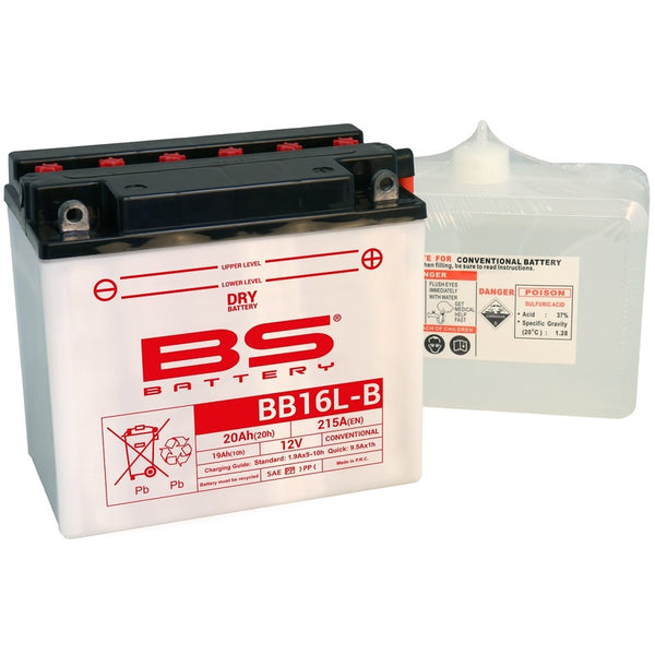 BS Battery Højtydende Batteri med Syrepakke - BB16L-B 