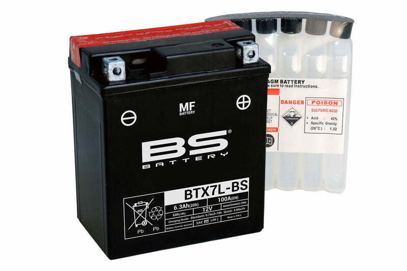 BS Batteri Batteribatteri GRATIS med syrepakke - BTX7L -B