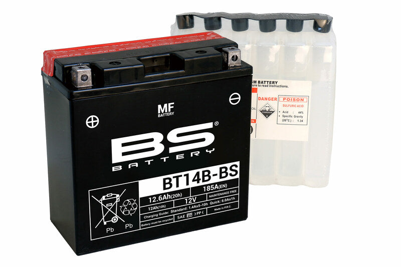 BS Batteri Batteribatteri GRATIS med syrepakke - BT14B -B