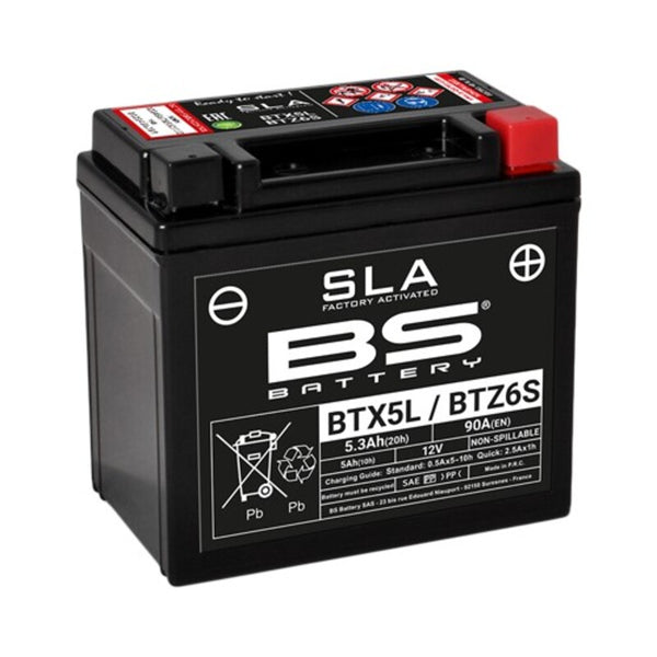 BS Battery SLA Batteri Vedligeholdelsesfrit Fabriksaktiveret - BTX5L / BTZ6S 