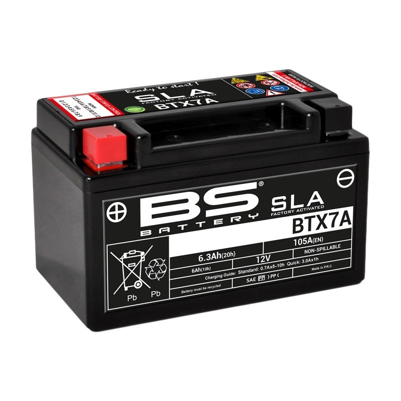 BS Battery SLA Batteri VEDLIGEHOLDELSE GRATIS FACTORY AKTIVET - BTX7A