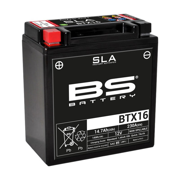 BS Battery SLA Batteri Vedligeholdelsesfrit Fabriksaktiveret - BTX16 