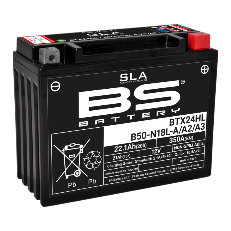 BS Batteri SLA Batteri VEDLIGEHOLDELSE GRATIS FACTORY AKTIVET-BTX24HL/B50 N18L-A/A2/A3