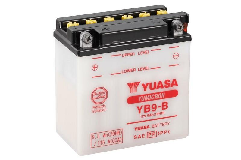 Yuasa konventionelt batteri med syrepakke - YB9 -b