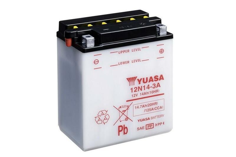 Yuasa konventionelt batteri uden syrepakker - 12N14-3A