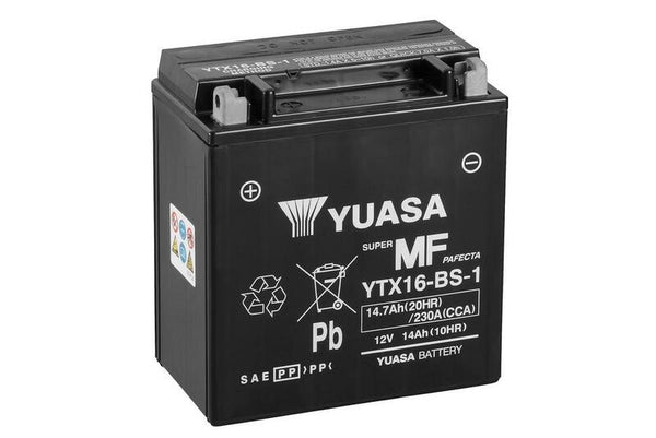 Yuasa vedligeholdelsesfrit batteri med syrepakke-YTX16-B-1