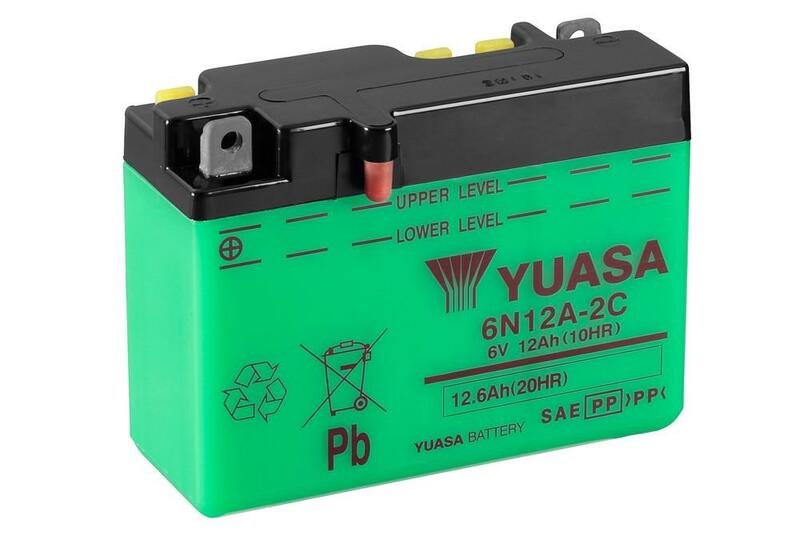 Yuasa conventional battery without acid packages-6N12A-2C/B54-6