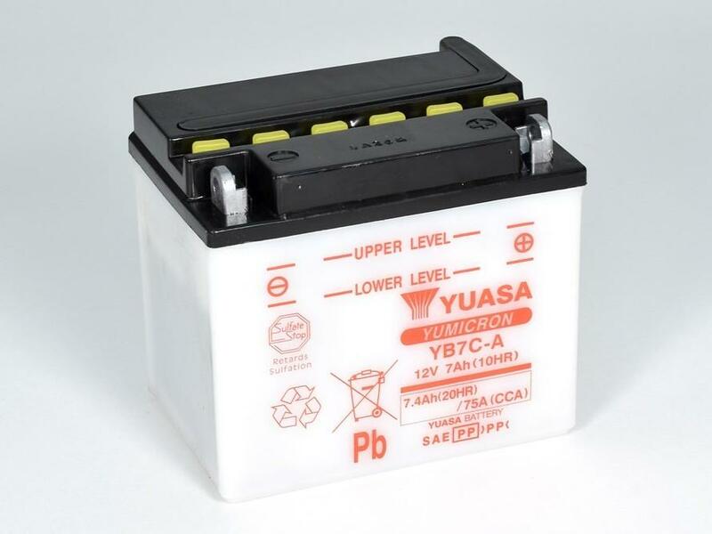 Yuasa konventionelt batteri uden syrepakker - YB7C -A