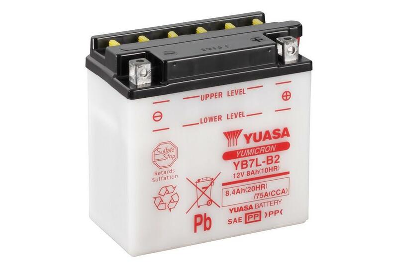 Yuasa konventionelt batteri uden syrepakke - YB7L -B2