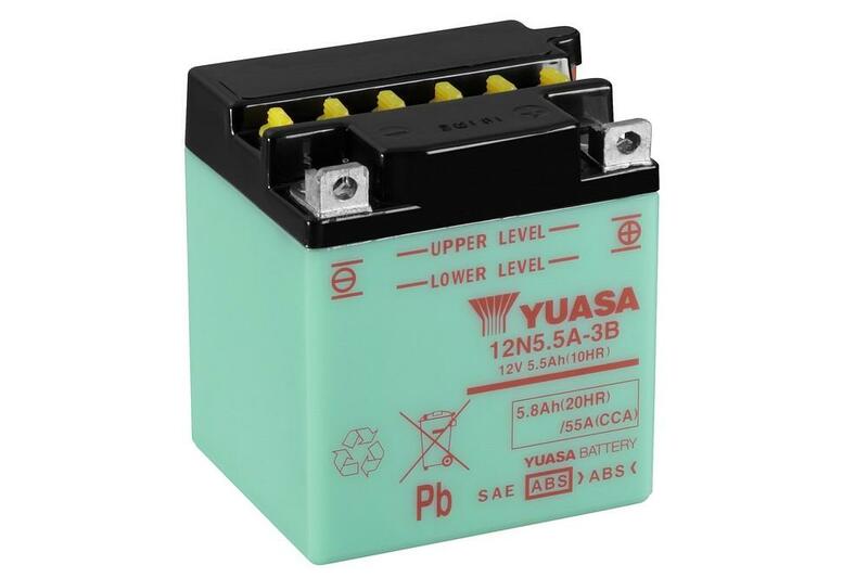 Yuasa -batteri konventionel uden syrepakke - 12n5,5a -3b