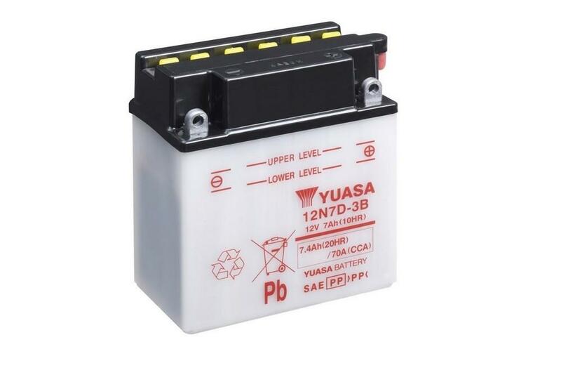 Yuasa konventionelt batteri uden syrepakker - 12n7d -3b