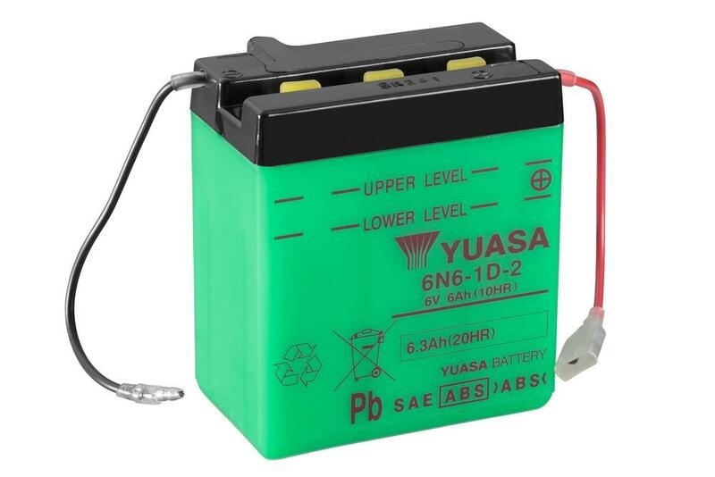 Yuasa konventionelt batteri uden syrepakker-6N6-1D-2