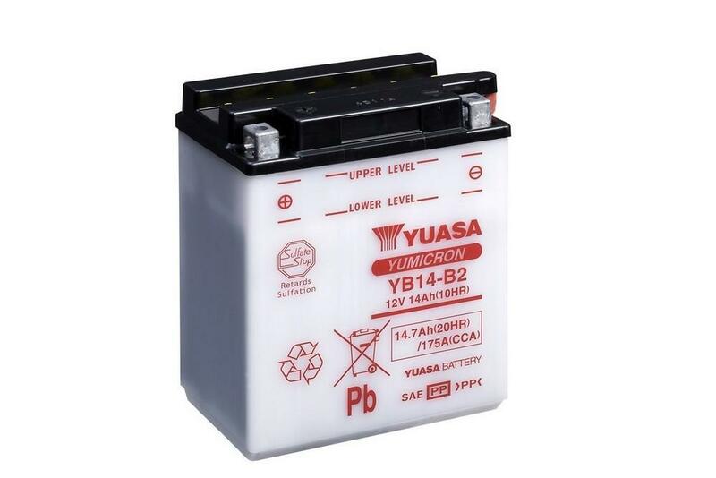 Yuasa konventionelt batteri uden syrepakke - YB14 -B2