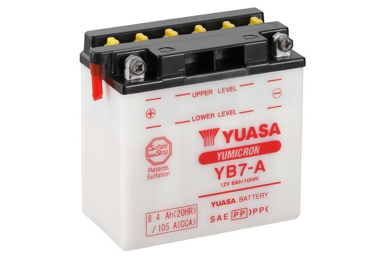 Yuasa konventionelt batteri uden syrepakker - YB7 -A