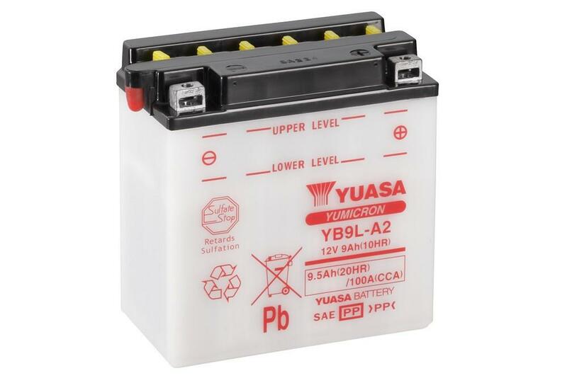 Yuasa konventionelt batteri uden syrepakke - YB9L -A2