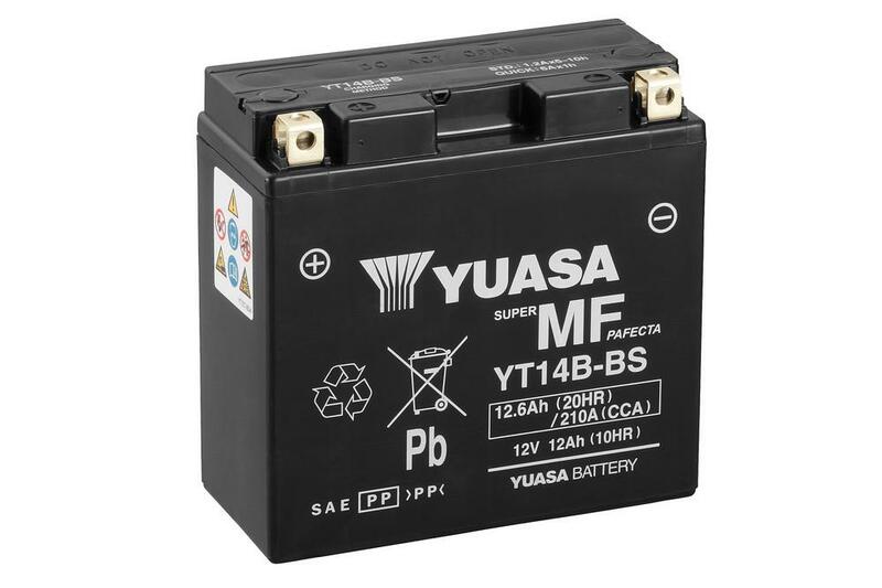 Yuasa vedligeholdelse -fri batteri med syrepakke -YT14B -b