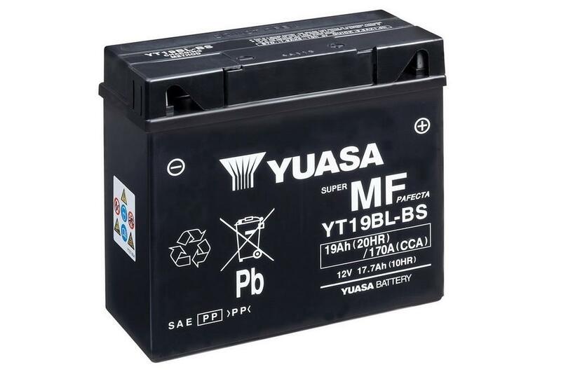 Yuasa maintenance -free battery with acid package - YT19BL -B