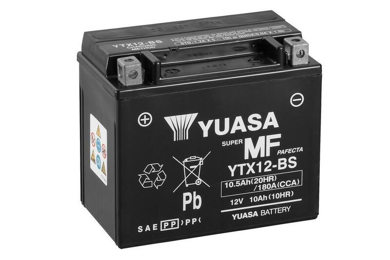 Yuasa maintenance -free battery with acid package - YTX12 -B