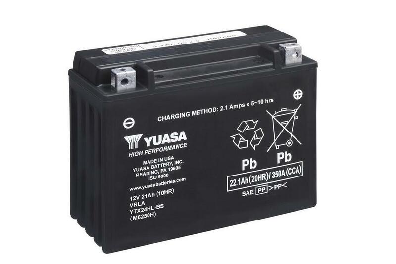 Yuasa -batteri vedligeholdelse gratis med syrepakke - YTX24HL -b