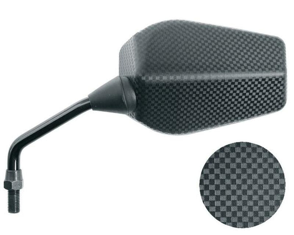 Vicma F1 rektangulær venstre spejl Universal M10/125 - Carbon (1pc) E977i