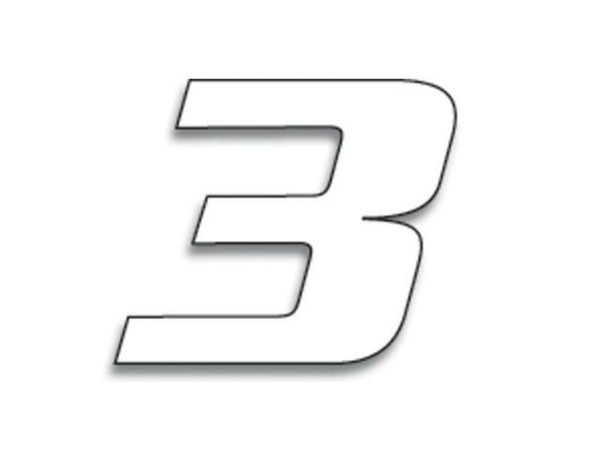 Blackbird Race nummer 3 20x25cm hvid 5049/10/3